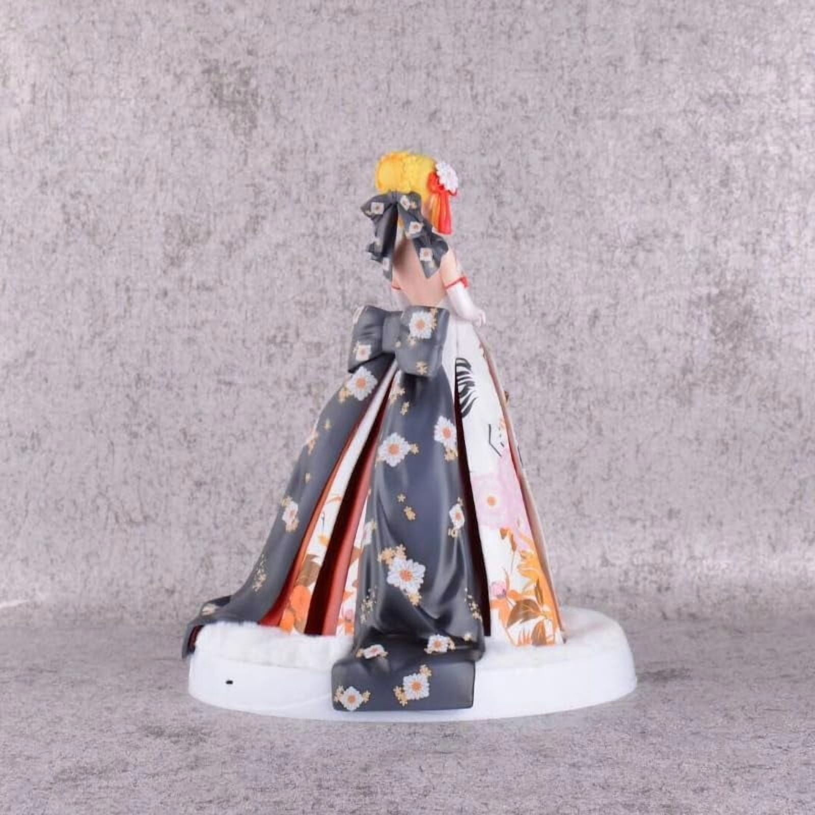 Saber Figure Colorful Kimono Dress Saber Anime Figures 26cm/10.2inch Anime Character Collection Decor Statue Model Ornament Gifts