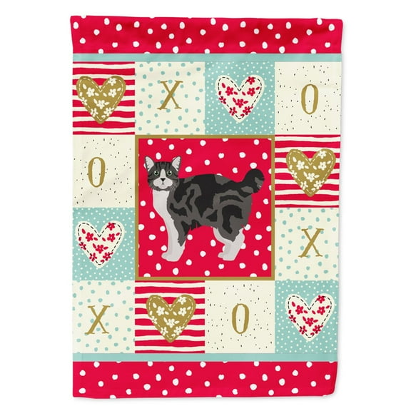 Carolines Treasures CK5646CHF Manx 1 Cat Love Flag Canvas House Size Large multicolor