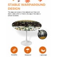 thumbnail image 2 of Round Fitted Tablecloths Botanical Pumpkin Plant Flower Waterproof Table Cover for Kitchen Dining Party Decor Black White Plaid and Yellow,36"-44", 2 of 6
