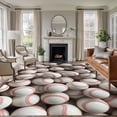 thumbnail image 2 of Baseball White Softball Large Area Rugs 6x9 ft Sport Theme Abstract Art Washable Rug Non Slip Indoor Carpet Absorbent Floor Mat for Living Room Bedroom Dining Room, 2 of 9