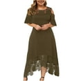 thumbnail image 1 of CHOK Robes Maxi d'Été Grande Taille pour Invité de Mariage Robe en Dentelle Épaules Dénudées Longues Robes Manches Courtes, 1 of 7