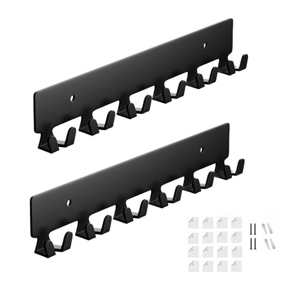 Necvior 2 Pieces Wall Mounted Key Holder with 12 Hook Metal Keychain Organizers Space Saving Solution for Entryway and Office