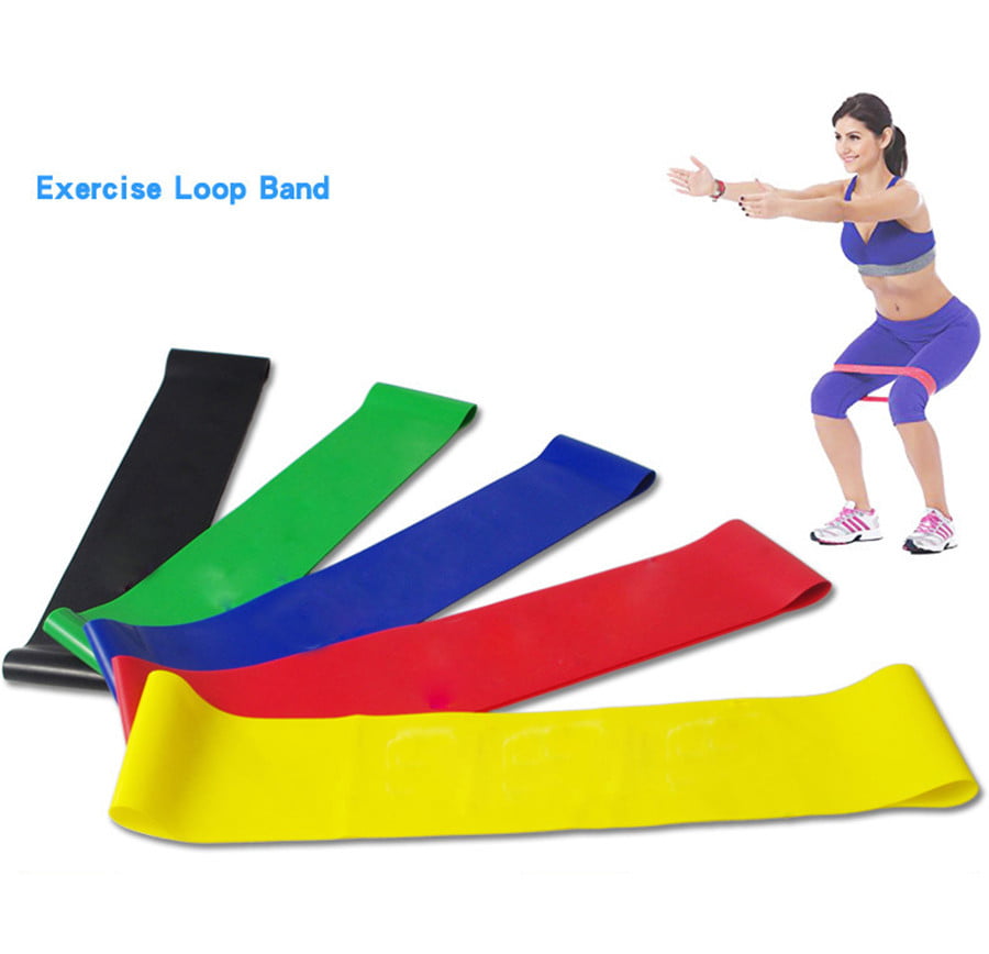 Resistance Band Loop Yoga Pilates Home GYM Fitness Exercise Workout Training 