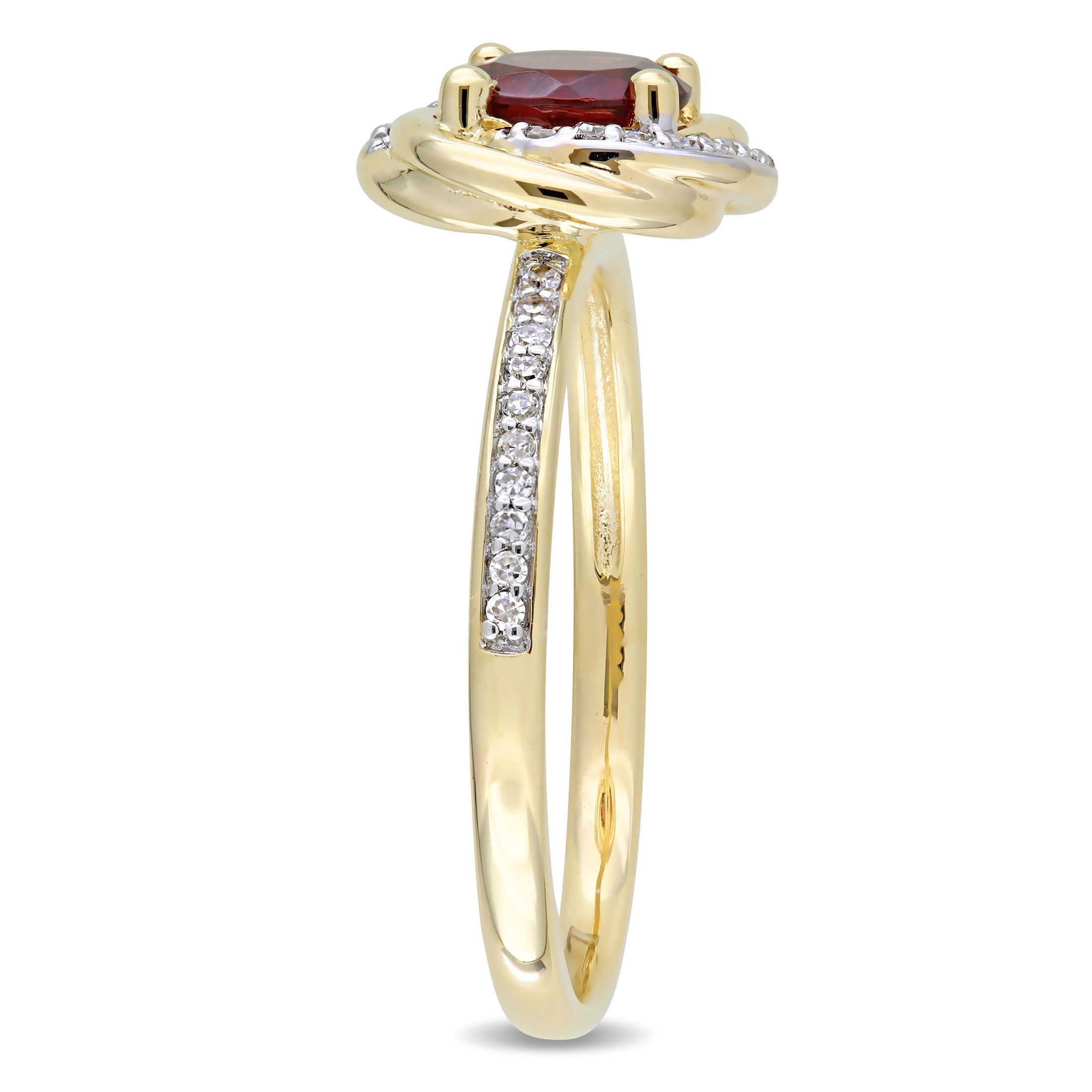 Everly Women's Garnet 10K Yellow Gold Engagement Ring