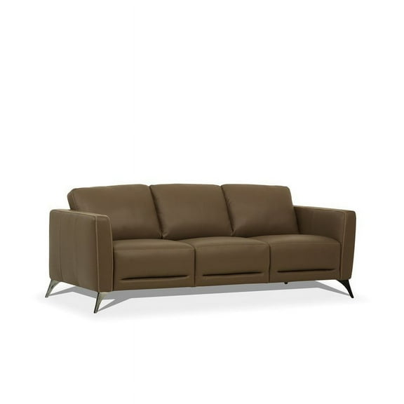 Bowery Hill Leather Sofa in Espresso