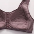 thumbnail image 3 of Hessimy Daisy Bras for Older Women, Comfortable Convenient Front Closure Cotton Bras for Seniors, Full Support No Underwire Bras(Purple,40), 3 of 7