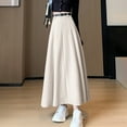 thumbnail image 6 of Abomasnow Maxi Skirts for Women Hight Wasited A Line Pleated Long Skirts with Belted Fall Winter Skirts S-XL, 6 of 7