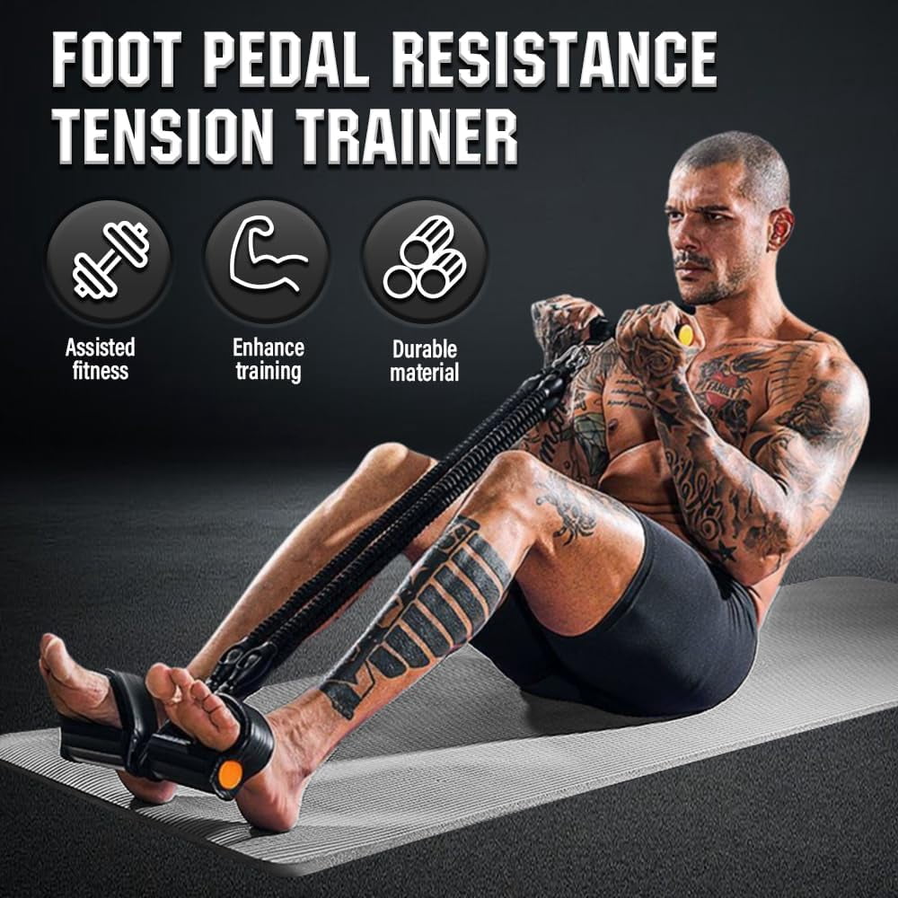 21 Fitness Resistance Bands-4Tube Pedal Ankle Puller, 2025 New Pedal Resistance Band Stretch Bands, AB Training Auxiliary Device Workout Equipment for Women Men