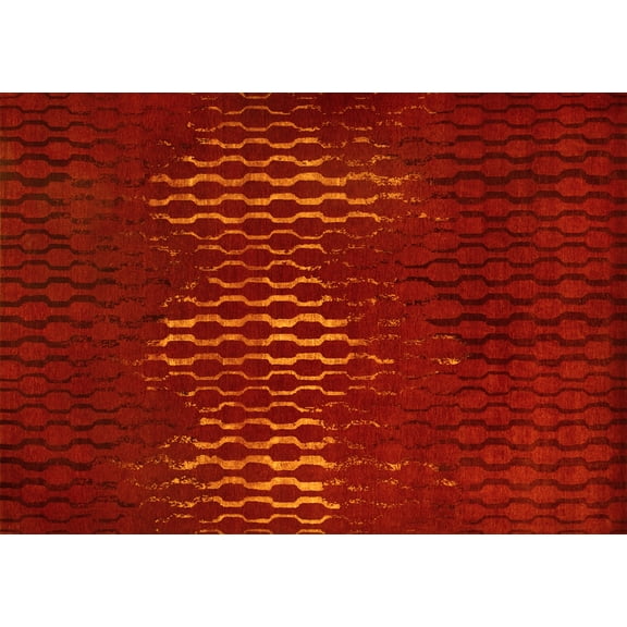 Ahgly Company Machine Washable Indoor Rectangle Oriental Yellow Industrial Area Rugs, 2' x 3'