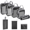 thumbnail image 4 of 8x Cubos De Embalaje Portátiles Transpirables Para Viajes De Negocios Vacaciones Mochilero Negro Sunnimix bolsa de almacenamiento, 4 of 8