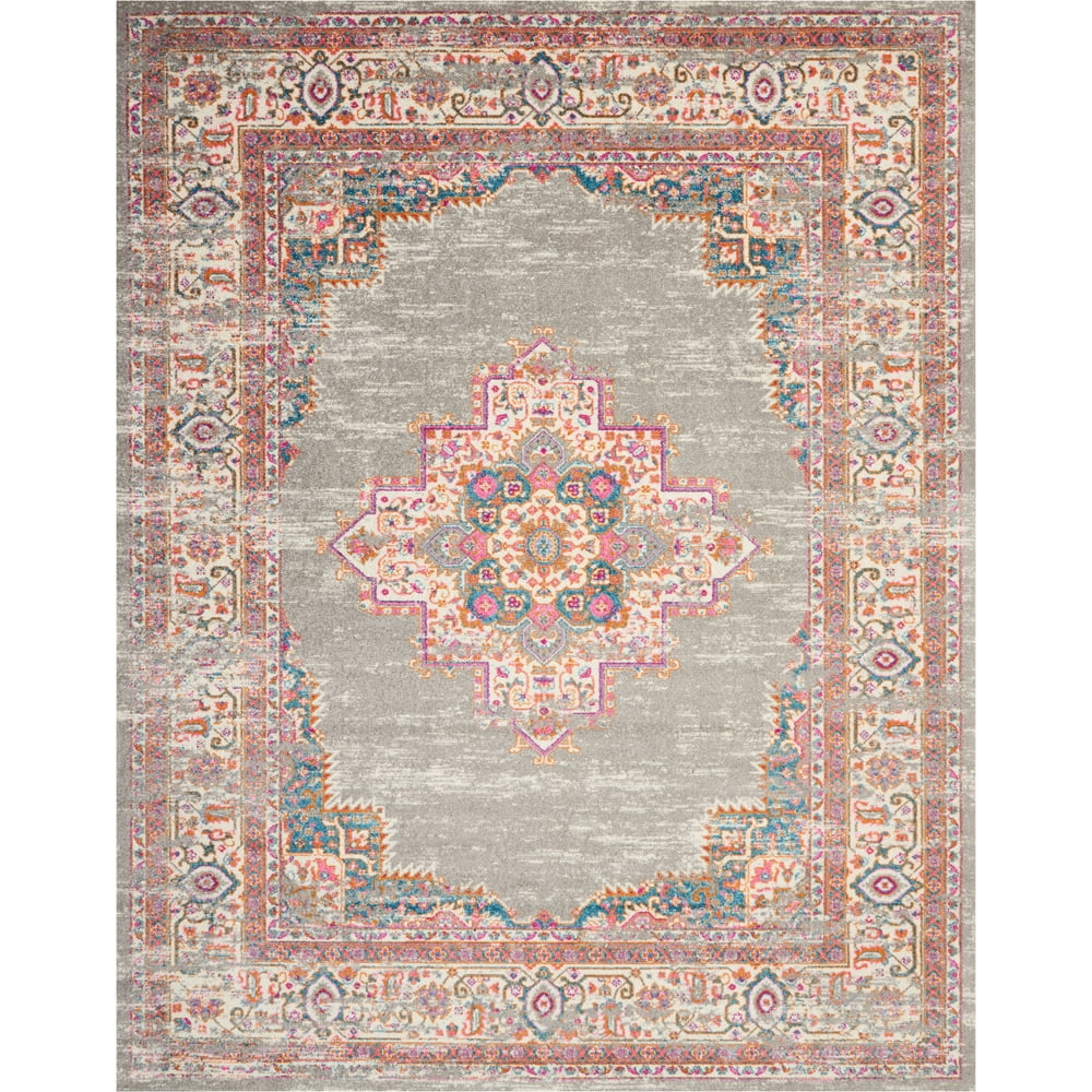 Nourison Passion Bordered Grey Area Rug
