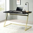 thumbnail image 4 of Furniture of America Cornica Metal Writing Desk with USB in Black and Brass, 4 of 6