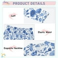 thumbnail image 2 of Boys Pajamas Girls Pajama Blue Flowers Cute Comfortable Cotton Two-piece Pajama Set, 2 of 7