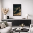 thumbnail image 5 of Framed Canvas Print Moody Mountain Forest Wall Art Dark Atmospheric Nature Landscape Decorative for Living Room Bedroom - 16"x24" BLACK, 5 of 8
