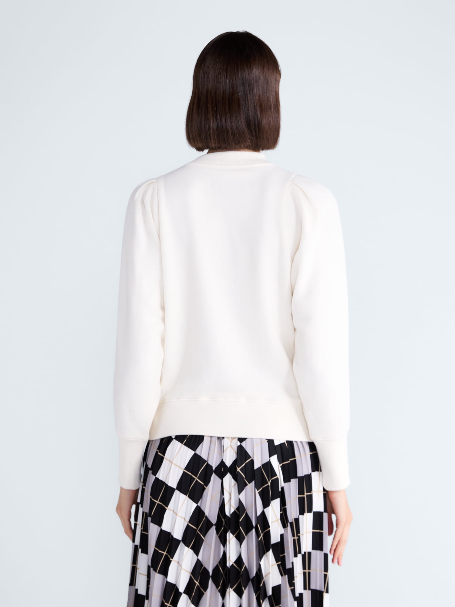 Free Assembly Women's and Women's Plus Bow Neck Sueded Terry Sweatshirt, Sizes XS-4X