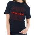 thumbnail image 2 of Big Size Freedom Repeated Phrase Cotton Short Sleeve Graphic Shirt - Navy 2XL, 2 of 3