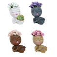 thumbnail image 4 of Face Planters Flower Pots Resin Head Planter Cute Face Plant Pot Closed Eyes, 4 of 4