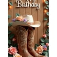 thumbnail image 4 of Floral Decor Banner Western Cowboy Wooden Background for Birthday Party Celebration Event, 4 of 7