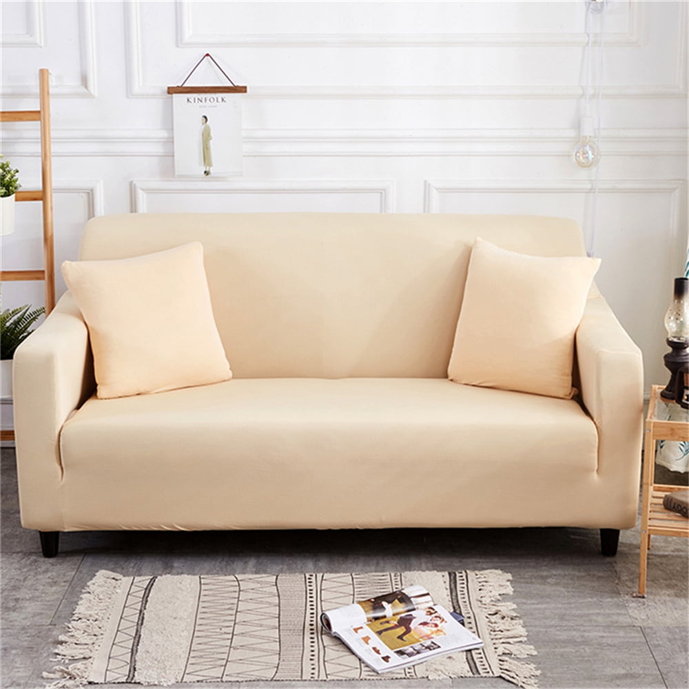 Waterproof 1-4 Seater Sofa Cover Solid Color Slipcover Elastic Couch Protector 