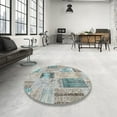 thumbnail image 4 of Ahgly Company Machine Washable Indoor Square Contemporary Sage Green Area Rugs, 8' Square, 4 of 7