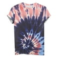 thumbnail image 4 of CHOK Hauts d'Été pour Femmes, T-Shirt Imprimé Teinture sur Nœuds à Col Rond et Manches Courtes, Tunique Décontractée pour Vacances, 4 of 6
