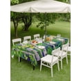 thumbnail image 5 of 52x70 Inch Outdoor Tablecloth with Umbrella Hole Zipper Rectangle Green Oil Painting Rectangular Tablecloths Outside Waterproof Modern Abstract Art Summer Tree Leaves Patio Table Cover for Picnic, 5 of 8