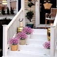 thumbnail image 2 of Sinhoon 8 Bundles Artificial Daisy Mums Flowers Outdoor Fake Fall Flowers for Decoration No Fade Faux Plastic Flower Garden Porch Window Box Décor, Orchid, 2 of 6
