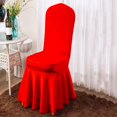 thumbnail image 1 of Jupe Plissée Spandex Chaise Couverture Mariage Banquet Fête Salle à Manger Décor Rouge, 1 of 7