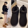 thumbnail image 2 of Botas de nieve para mujer, cortas, forradas con vellón, gruesas, cálidas, acolchadas de algodón, zapatos de invierno antideslizantes, zapatos de mujer de estilo coreano para estudiantes, 2 of 6