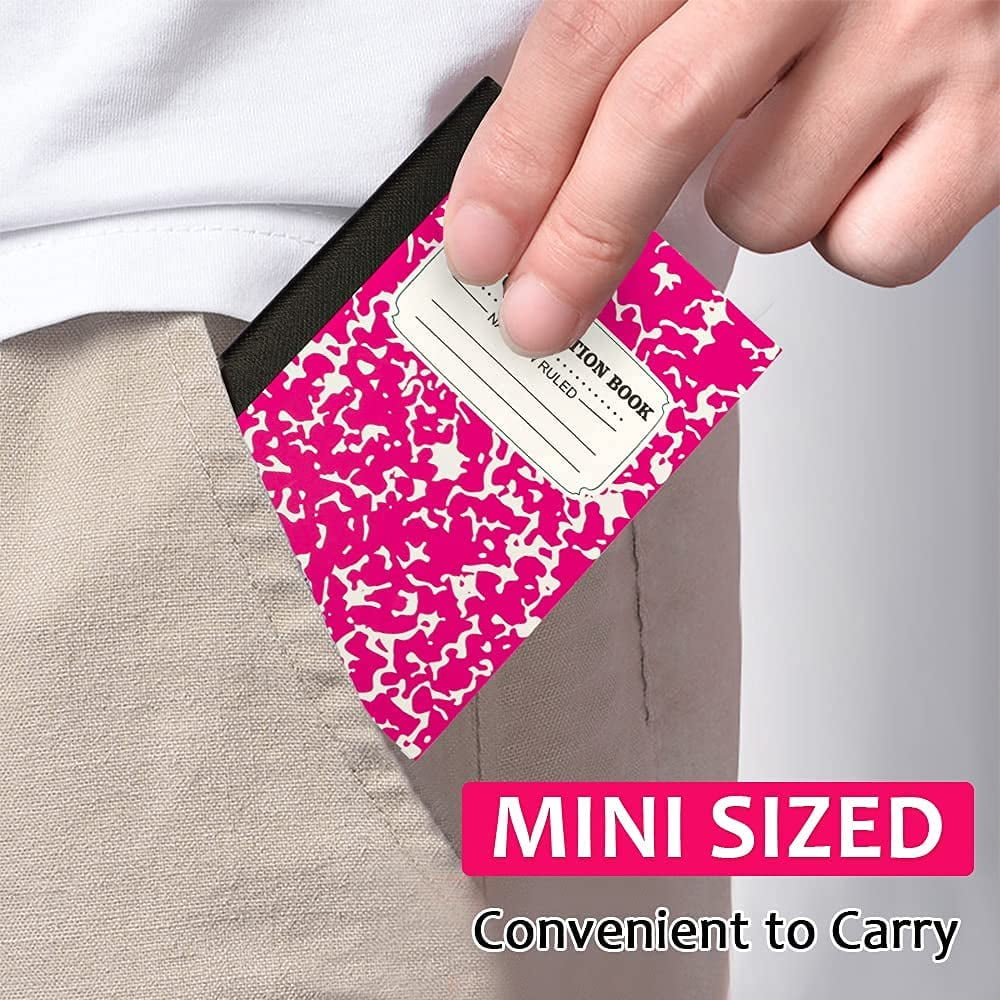 feela Mini Composition Notebook, Cute 30 Pack 5 Pastel Colors Narrow Ruled Mini Composition Books Bulk, Small Pocket Marble Journal Notebooks for Students College, Pocket Size 4.5 x 3.25 in