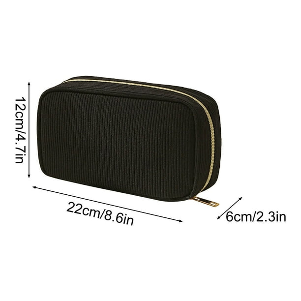 Estuche para lápices de pana de gran capacidad, organizador de bolígrafos, bolsa de almacenamiento, neceser de viaje, organizador de artículos de aseo, estuche multiusos para accesorios de escritorio