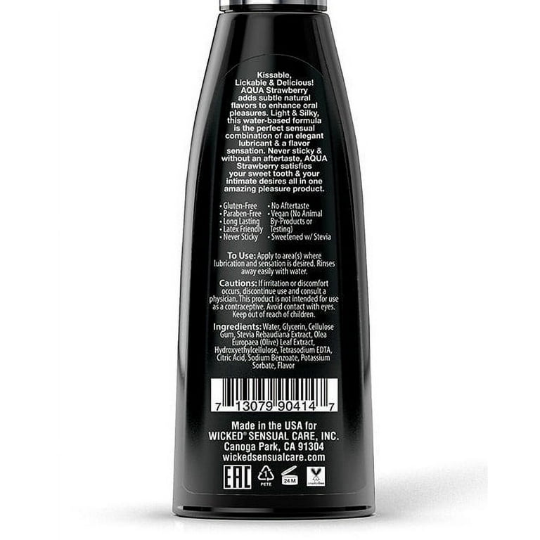 Wicked Aqua Strawberry Flavored Lubricating Gel, Water Based, 4 oz, Latex  Friendly, Paraben-Free - Walmart.com