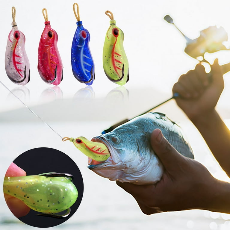 Topwater Frog Lure Bass Trout Fishing Lures Kit Set Realistic Prop