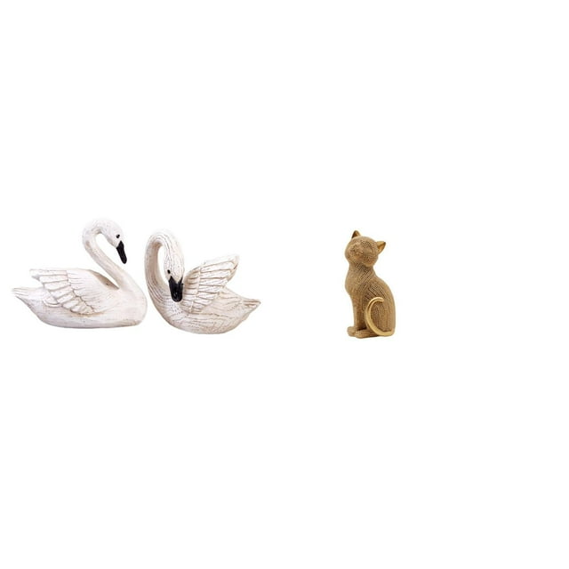 Figura de cisne, estatua de resina, decoración, figura de gato, escultura de escritorio para estante, diseño minimalista creativo y realista, ideal pa
