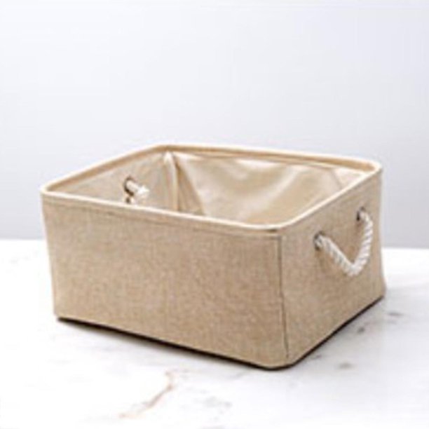 Cube Laundry Canasta de Almacenamiento de Cesto , Kids Toys Bin, Books Basket - Beige M Macarena Cesta de almacenamiento plegable