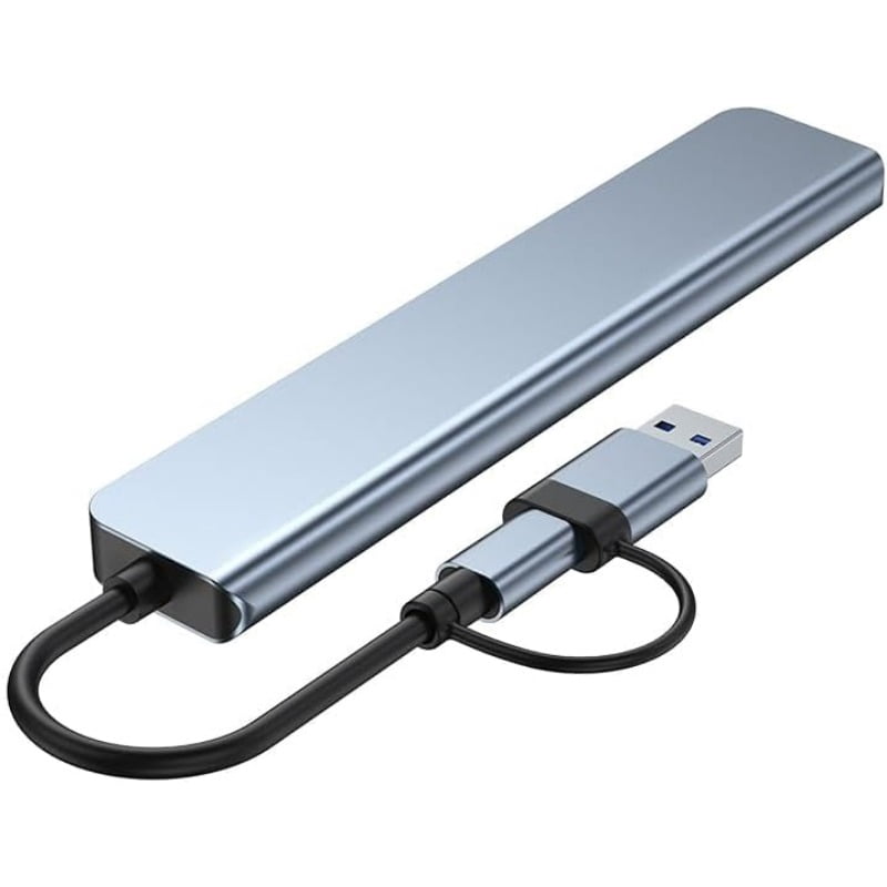USB C Hub Pro 8 in 1 Multiport Adapter, 3 USB 2.0 Ports, 1 USB 3.0 Port, SD/TF Card Reader, 3.5mm Audio Port, Portable USB C Hub for Tablet, PC, Laptop, PS5/4, Switch, Flash Drive