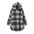 thumbnail image 2 of MKOSPLRT Fuzzy Fleece Hoodies for Kids 4-15Y Palid Oversized Sweatshirts for Girl Boy Long Sleeve Color Block Warm Pullover for Fall, 2 of 4