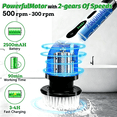 thumbnail image 3 of Electric Spin Scrubber Cordless, 25W 500RPM Power Scrubber, 9 Replaceable Heads for Shower Tile Grout, Waterproof Scrub Brush with Extension Handle, Dual-Speed Bathroom Kitchen Floor Cleaner, 3 of 10
