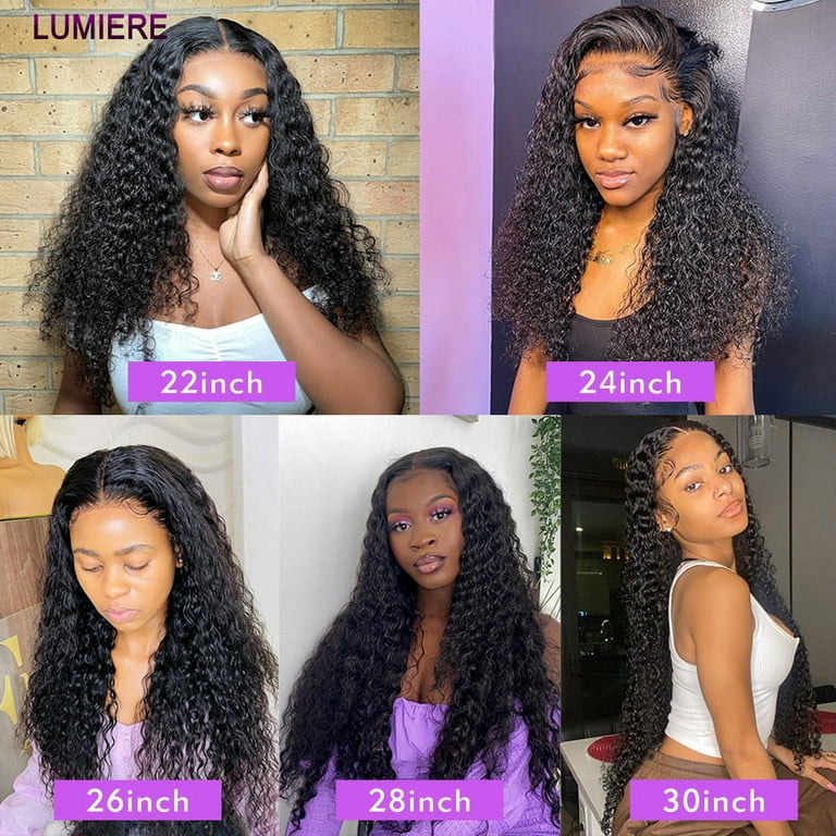 26 inch HD Water Wave Frontal Wig 150% Density Water Wave Lace Front Wig  for Women 13x4 Lace Front Closure Wigs Pre Plucked With Baby Hair Lumiere  Hair 