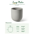 thumbnail image 3 of BEMAY 12" Plant Pots, Ceramic Outdoor Planters with Drainage Holes and Rubber Plug, Large Flower Pots for Garden Patio Decor, Gray, 3 of 10