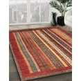 thumbnail image 3 of Ahgly Company Machine Washable Indoor Square Abstract Red Area Rugs, 6' Square, 3 of 7