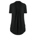 thumbnail image 2 of ICQOVD Womens Plus Size Lace Solid Short Sleeves V-Neck Shirts Blouses Tops, 2 of 3