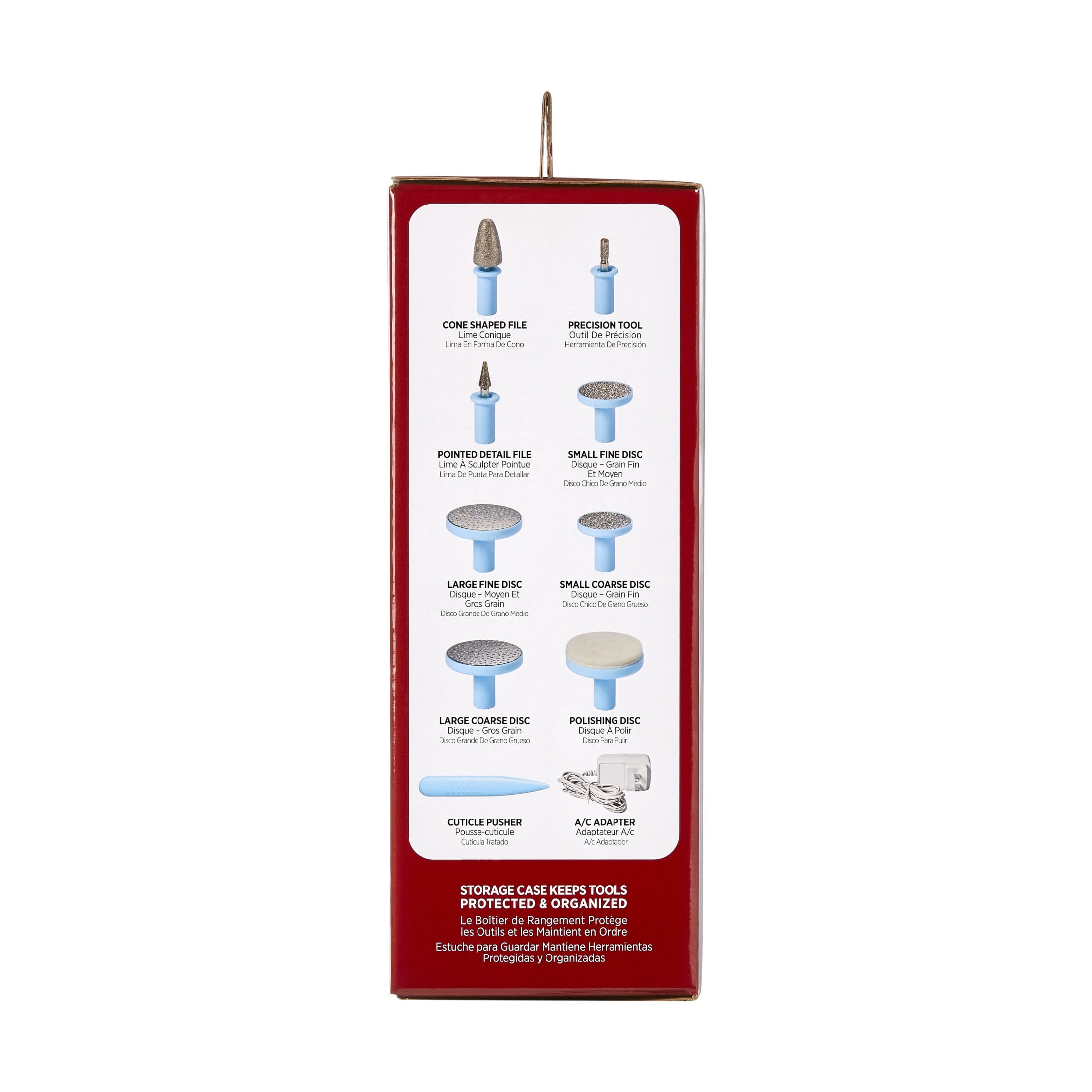 KISS Power File Rechargeable Nail File Kit & Storage Case, 8 Attachments, 11 Count