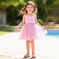 thumbnail image 6 of RMGVDSD Girls Spaghetti Strap Dress Toddler Summer Sleeveless Tulle Dresses Cute Birthday Party Sundress Kids Casual Princess Tutu Dress 4 Years, 6 of 7