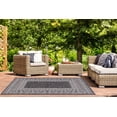 thumbnail image 4 of SAFAVIEH Courtyard Emmett Bordered Indoor/Outdoor Area Rug, Black/Beige, 5'3" x 7'7", 4 of 11