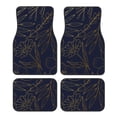 thumbnail image 1 of Honeii Copper-Gold Gloss Outline Flower Print Car Foot Mat Four-Piece Set - Front & Rear Universal Car Floor Mats for SUVs, Trucks, Sedans, 1 of 7