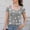 Gray, variant on Aobny Fancy Tops for Women Off The Shoulder Floral Purple T-Shirt V-Neck Short Sleeve Beachy Tops