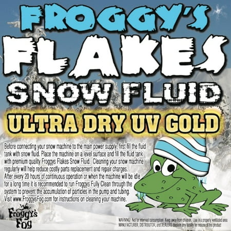 4 Gallon Case - GOLD UV BLACKLIGHT REACTIVE Snow Juice Machine Fluid - Froggys Flakes - Evaporative Formula
