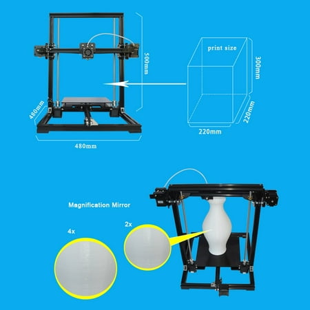 X3 High Precision 3D Printer New System With LCD Display Black US Plug