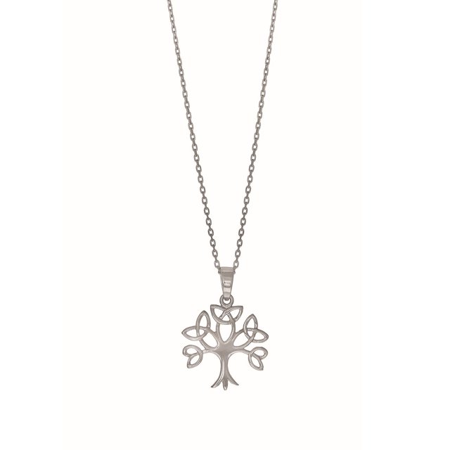 Sterling Silver Tree Of Life Pendant Womens Necklace, 18"